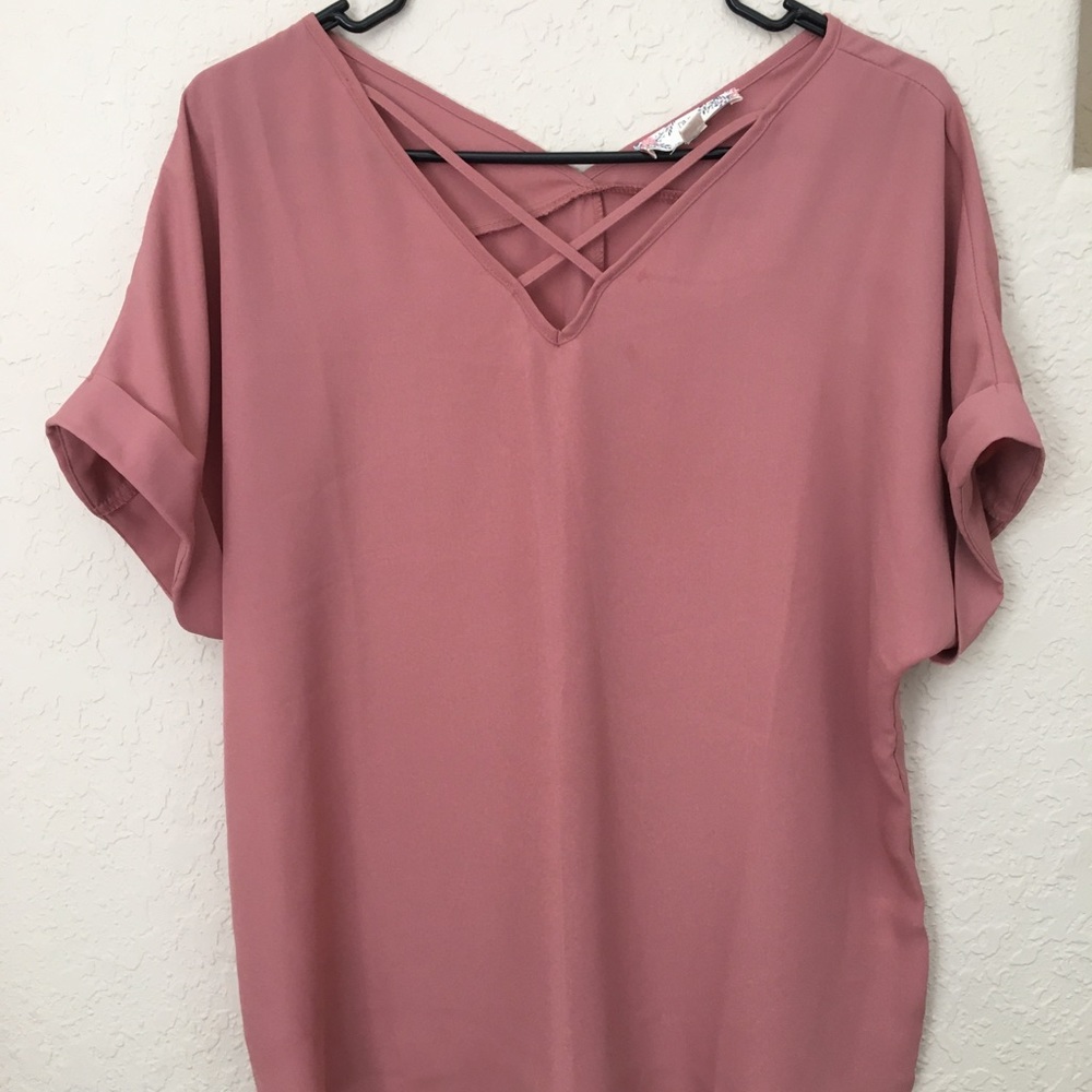 L. Pink Rose Vintage blouse.